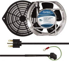 Made in USA - 230 Volts, AC, 240 CFM, Oval Tube Axial Fan Kit - 0.12/0.16 Amp Rating, 151mm High x 172mm Wide x 51mm Deep, Includes Fan, Fan Filter, Fan Cord - Makers Industrial Supply