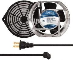 Made in USA - 115 Volts, AC, 240 CFM, Oval Tube Axial Fan Kit - 0.46 Amp Rating, 151mm High x 172mm Wide x 51mm Deep, Includes Fan, Fan Guard, Fan Cord - Makers Industrial Supply