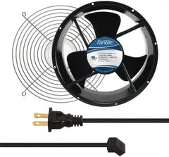 Made in USA - 115 Volts, AC, 600 CFM, Round Tube Axial Fan Kit - 0.22/0.24 Amp Rating, 254mm High x 254mm Wide x 89mm Deep, Includes Fan, Fan Guard, Fan Cord - Makers Industrial Supply