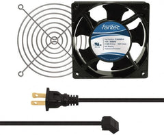 Value Collection - 115 Volts, AC, 103 CFM, Square Tube Axial Fan Kit - 0.26 Amp Rating, 120mm High x 120mm Wide x 38.5mm Deep, Includes Fan, Fan Guard, Fan Cord - Makers Industrial Supply