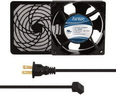 Made in USA - 115 Volts, AC, 80 CFM, Square Tube Axial Fan Kit - 0.18 Amp Rating, 120mm High x 120mm Wide x 38.5mm Deep, Includes Fan, Fan Filter, Fan Cord - Makers Industrial Supply