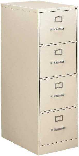 Hon - 18-1/4" Wide x 52" High x 26-1/2" Deep, 4 Drawer Vertical File - Steel, Light Gray - Makers Industrial Supply