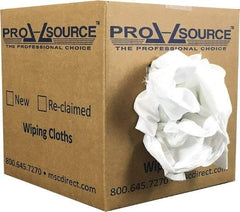 PRO-SOURCE - Cotton Reclaimed Rags - White, Sheeting, Lint Free, 5 Lbs. at 3 to 5 per Pound, Box - Makers Industrial Supply