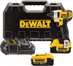 DeWALT - 20 Volt, 1/4" Drive, 117 Ft/Lb Torque, Cordless Impact Driver - Mid-Handle, 2800 RPM, 2 Lithium-Ion Batteries Included - Makers Industrial Supply