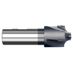 0.2500″ (1/4″) Radius × 0.4060″ (13/32″) Pilot Diameter Carbide Tipped 5° Flare Corner Rounding End Mill, 3 Flutes, AlTiN Coated - Exact Industrial Supply