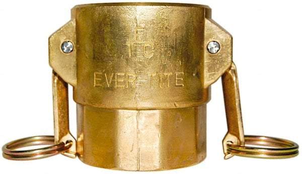 EVER-TITE Coupling Products - 2-1/2" Brass Cam & Groove Suction & Discharge Hose Female Coupler Female NPT Thread - Part D, 2-1/2" Thread, 250 Max psi - Makers Industrial Supply