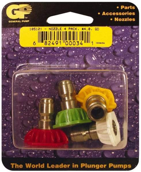 Value Collection - 5,000 psi Fixed, Quick Disconnect Pressure Washer Nozzle - 4.5mm Orifice Diam, 1/4" Thread - Makers Industrial Supply