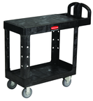 HD Utility Cart 2 shelf (flat) 16 x 30 - Push Handle - Storage compartments, holsters and hooks -- 500 lb capacity - Makers Industrial Supply