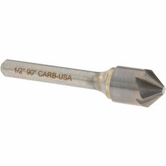 OSG - 1/2" Head Diam, 1/4" Shank Diam, Multi Flute 90° Solid Carbide Countersink - Makers Industrial Supply