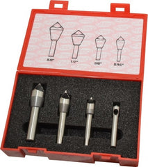 Keo - 4 Piece, 5/16 to 5/8" Head Diam, 60° Included Angle, Single End Countersink Set - Makers Industrial Supply