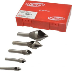 Keo - 5 Piece, 5/16 to 1" Head Diam, 60° Included Angle, Single End Countersink Set - Makers Industrial Supply