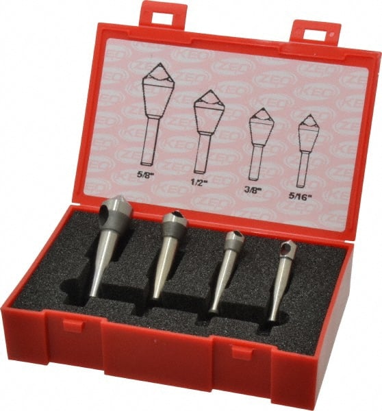 Keo - 4 Piece, 5/16 to 5/8" Head Diam, 90° Included Angle, Single End Countersink Set - Makers Industrial Supply