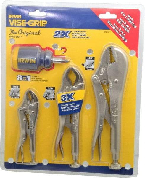 Irwin - 4 Piece Locking Plier Set - Comes in Display Card - Makers Industrial Supply