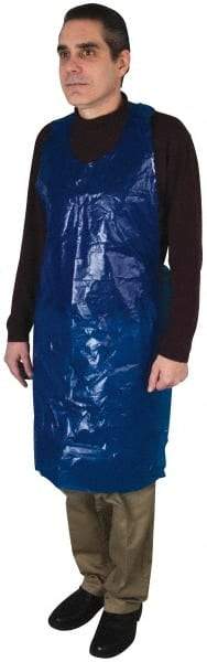 PRO-SAFE - 28" Wide x 46" Long x 4 mil Thick Coat Apron - Polyethylene, Blue, Waterproof - Makers Industrial Supply