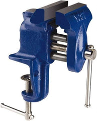 Yost Vises - 2-1/2" Jaw Width, 2-1/4" Opening Capacity, 1-1/4" Throat Depth, Cast Iron Stationary Bench Vise - Clamp-On Base Attachment - Makers Industrial Supply