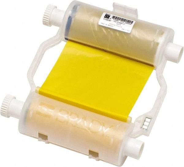 Brady - 4.33" Wide, Yellow & White Resin Ribbon 1 Color Ribbon Cartridge - For BBP30 Label Printer, BBP33 Label Printer, BBP35 Multicolor Sign & Label Printer, BBP37 Color & Cut Sign & Label Printer, BradyPrinter S3100, BBP31 Sign & Label Printer - Makers Industrial Supply