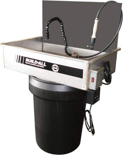 Build-All - Drum Mount Water-Based Parts Washer - 25 Gal Max Operating Capacity, 304 Stainless Steel Tank, 115 Input Volts - Makers Industrial Supply