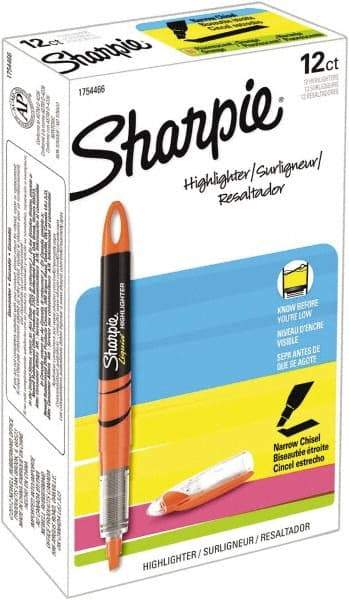 Sharpie - Fluorescent Orange Highlighter - Chisel Tip, AP Nontoxic Ink - Makers Industrial Supply