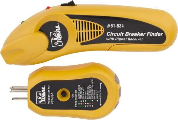 Ideal - 240 to 120 VAC, 47 to 63 Hz, Screenless Circuit Breaker Finder - 9 Volt, Includes GFCI Receptacle Tester, Noncontact Voltage Sensor - Makers Industrial Supply