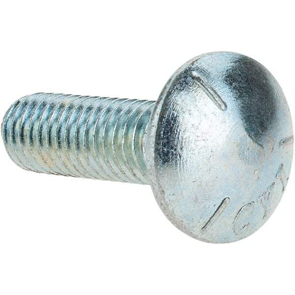 Value Collection - 3/8-16 UNC 1-1/4" Length Under Head, Standard Square Neck, Carriage Bolt - Grade 5 Steel, Zinc-Plated Finish - Makers Industrial Supply