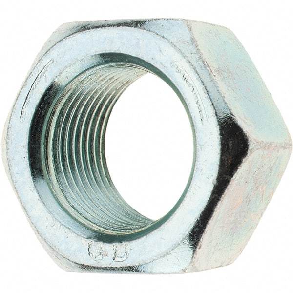 Value Collection - 7/8-14 UNF Steel Right Hand Hex Nut - 1-5/16" Across Flats, 3/4" High, Zinc-Plated Finish - Makers Industrial Supply