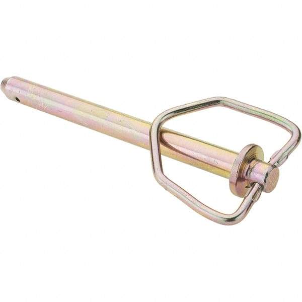 Value Collection - 5/8" Pin Diam, 7-5/8" Long, Zinc Plated Steel Pin Lock Hitch Pin - 6" Usable Length - Makers Industrial Supply