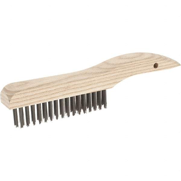 Weiler - 4 Rows x 16 Columns Steel Scratch Brush - 10" Brush Length, 10" OAL, 1-3/16 Trim Length - Makers Industrial Supply