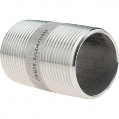 Value Collection - 1-1/4" Pipe x 2-1/2" Long, Grade 316/316L Stainless Steel Pipe Nipple - Welded & Threaded - Makers Industrial Supply