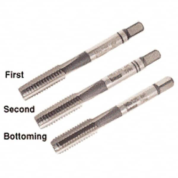 Iscar - M2x0.40 Metric Coarse, 3 Flute, Bottoming, Plug & Taper, Uncoated, Uncoated Finish, High Speed Steel Tap Set - Right Hand Cut, 36mm OAL, 0.315" Thread Length, 6H Class of Fit, Series TPH - Makers Industrial Supply