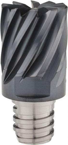 Iscar - MM EC Grade IC908 Carbide End Milling Tip Insert - TiAlN Finish, 10 Flutes, 3/4" Cutting Diam, 0.62" Depth of Cut, 1" Extension, 0.032" Cnr Rad, 30° Helix - Makers Industrial Supply