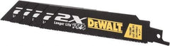 DeWALT - 6" Long x 1" Thick, Bi-Metal Reciprocating Saw Blade - Straight Profile, 14 to 18 TPI, Toothed Edge - Makers Industrial Supply