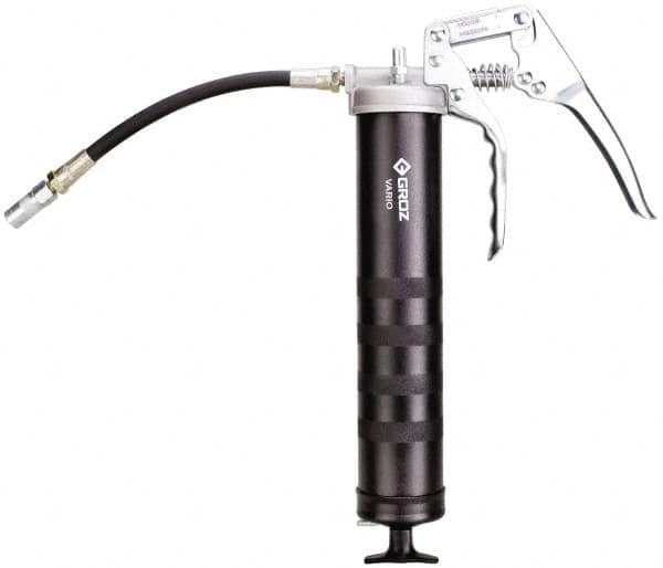 PRO-LUBE - 7,000 Max psi, Flexible Pistol Grease Gun - 14 oz Capacity, 1/8 Thread Outlet, 33 Strokes per oz - Makers Industrial Supply