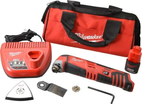 Milwaukee Tool - 12 Volt Cordless Multi Tool Kit - 5,000 to 20,000 RPM, Battery Included - Makers Industrial Supply