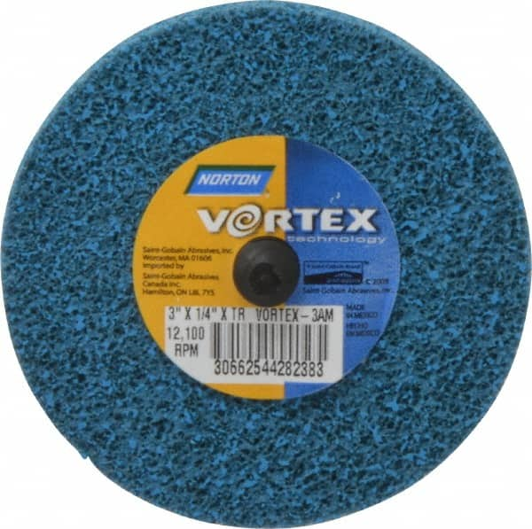 Norton - 3" Medium Grade Aluminum Oxide Deburring Disc - Quick Change Connection - Makers Industrial Supply