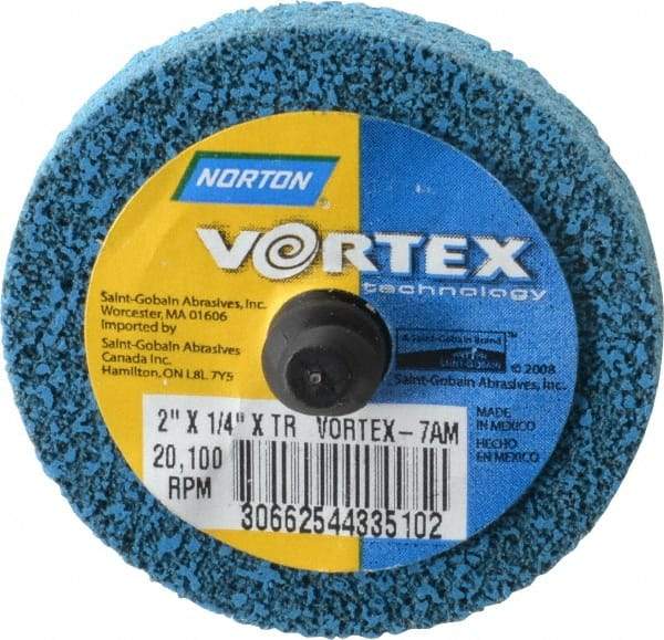 Norton - 2" Medium Grade Aluminum Oxide Deburring Disc - Quick Change Connection - Makers Industrial Supply