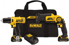 DeWALT - 12 Volt Cordless Tool Combination Kit - Includes 3/8" Drill/Driver & Pivot Reciprocating Saw, Lithium-Ion Battery Included - Makers Industrial Supply