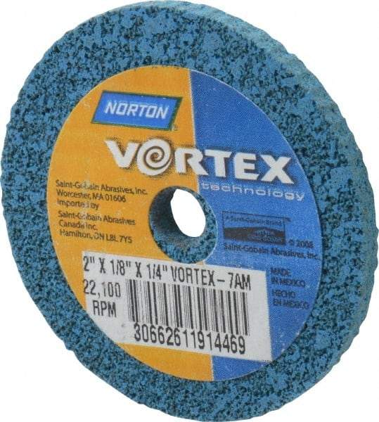 Norton - 2" Diam, 1/8" Face Width, 1/4" Center Hole, Medium Grade, Aluminum Oxide Deburring Wheel - Unitized, Medium Density 7 Grade - Makers Industrial Supply