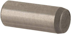 Made in USA - 3mm Diam x 8mm Pin Length Alloy Steel Standard Dowel Pin - Bright Finish, C 47-58 & C 60 (Surface) Hardness, 1 Beveled & 1 Rounded End - Makers Industrial Supply