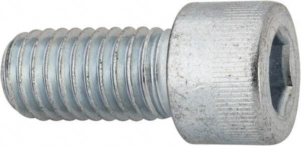 Made in USA - 1/2-13 UNC Hex Socket Drive, Socket Cap Screw - Alloy Steel, Zinc-Plated Finish, Fully Threaded, 1" Length Under Head - Makers Industrial Supply