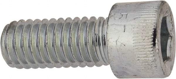 Made in USA - 3/8-16 UNC Hex Socket Drive, Socket Cap Screw - Alloy Steel, Zinc-Plated Finish, Fully Threaded, 7/8" Length Under Head - Makers Industrial Supply