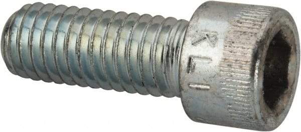 Made in USA - 3/8-16 UNC Hex Socket Drive, Socket Cap Screw - Alloy Steel, Zinc-Plated Finish, Fully Threaded, 1" Length Under Head - Makers Industrial Supply