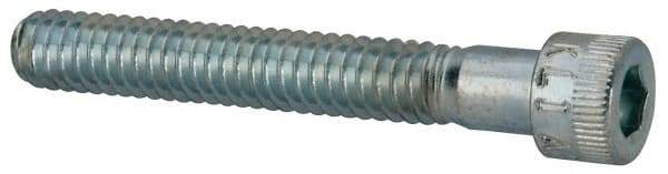 Made in USA - 1/4-20 UNC Hex Socket Drive, Socket Cap Screw - Alloy Steel, Zinc-Plated Finish, Partially Threaded, 1-3/4" Length Under Head - Makers Industrial Supply