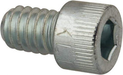 Made in USA - 1/4-20 UNC Hex Socket Drive, Socket Cap Screw - Alloy Steel, Zinc-Plated Finish, Fully Threaded, 3/8" Length Under Head - Makers Industrial Supply