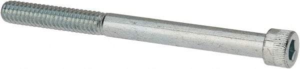 Made in USA - 1/4-20 UNC Hex Socket Drive, Socket Cap Screw - Alloy Steel, Zinc-Plated Finish, Partially Threaded, 3" Length Under Head - Makers Industrial Supply