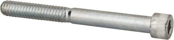 Made in USA - 1/4-20 UNC Hex Socket Drive, Socket Cap Screw - Alloy Steel, Zinc-Plated Finish, Partially Threaded, 2-1/2" Length Under Head - Makers Industrial Supply