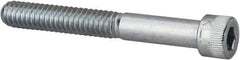 Made in USA - 1/4-20 UNC Hex Socket Drive, Socket Cap Screw - Alloy Steel, Zinc-Plated Finish, Partially Threaded, 2" Length Under Head - Makers Industrial Supply