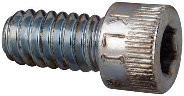 Made in USA - 1/4-20 UNC Hex Socket Drive, Socket Cap Screw - Alloy Steel, Zinc-Plated Finish, Fully Threaded, 1/2" Length Under Head - Makers Industrial Supply