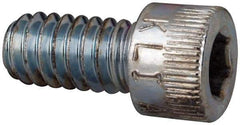 Made in USA - 1/4-20 UNC Hex Socket Drive, Socket Cap Screw - Alloy Steel, Zinc-Plated Finish, Fully Threaded, 1/2" Length Under Head - Makers Industrial Supply