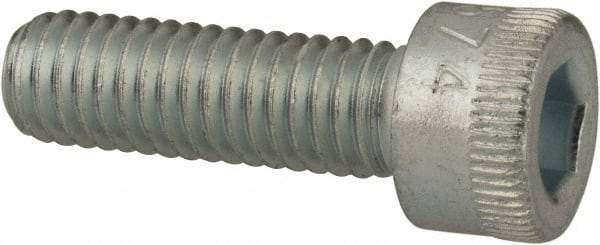 Made in USA - #10-32 UNF Hex Socket Drive, Socket Cap Screw - Alloy Steel, Zinc-Plated Finish, Fully Threaded, 5/8" Length Under Head - Makers Industrial Supply