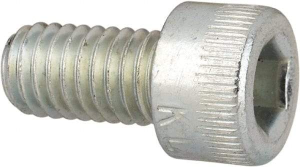 Made in USA - #10-32 UNF Hex Socket Drive, Socket Cap Screw - Alloy Steel, Zinc-Plated Finish, Fully Threaded, 3/8" Length Under Head - Makers Industrial Supply